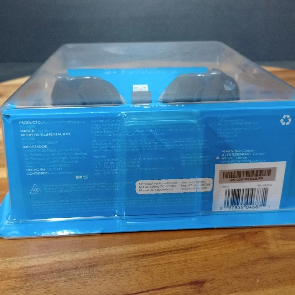 Logitech H390 Black Over the Ear‎ Headset Brand New Sealed